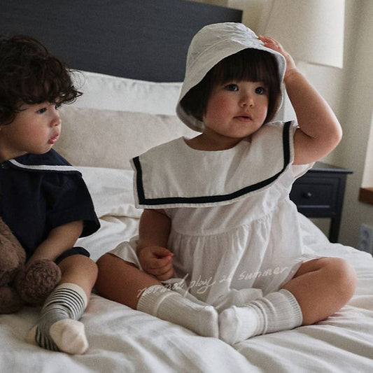 Marine Dress Korean infant dress in ivory made in Korea