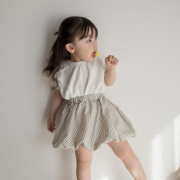 Linen Blouse Korean toddler blouse in off white made in Korea