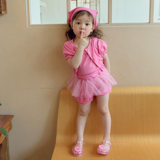 Round Tulle Pants Korean toddler pants in yellow made in Korea