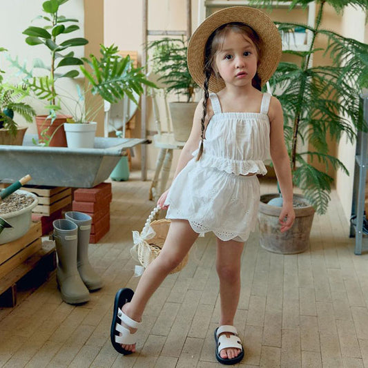 Milk Skort Korean toddler skort in white made in Korea