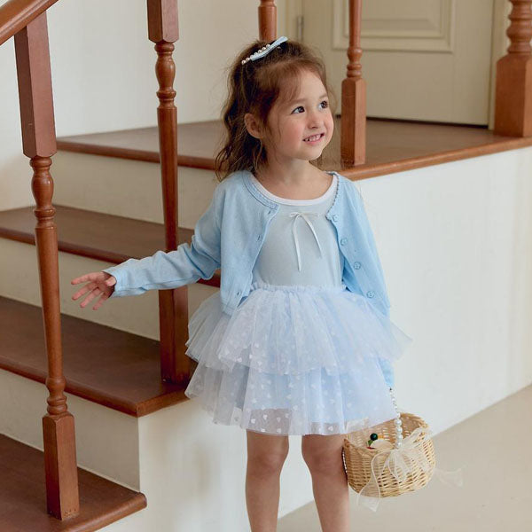 Vivid Cardigan Korean toddler sweater in sky blue made in Korea