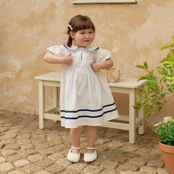 Sophia Dress Korean toddler dress in navy made in Korea