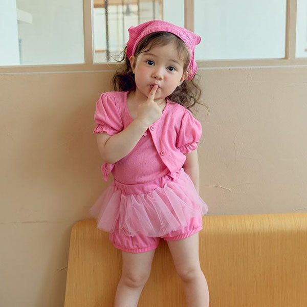 Coco Cardigan Set Korean toddler sweater in yellow made in Korea