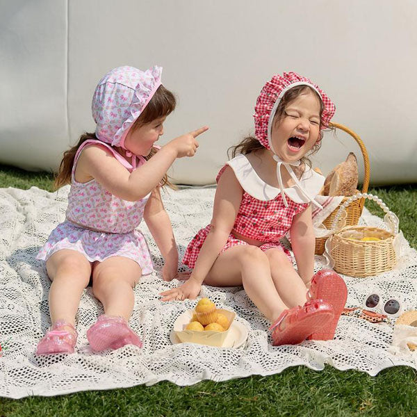 Picnic Swimsuit Set Korean toddler swimsuit in strawberry made in Korea