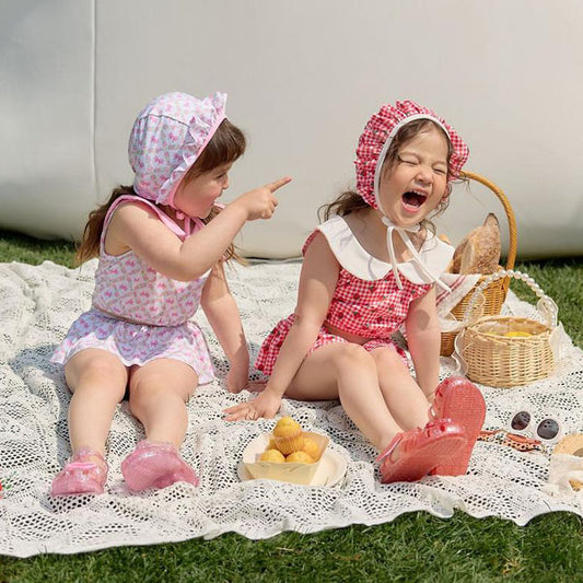 Picnic Swimsuit Set Korean toddler swimsuit in strawberry made in Korea