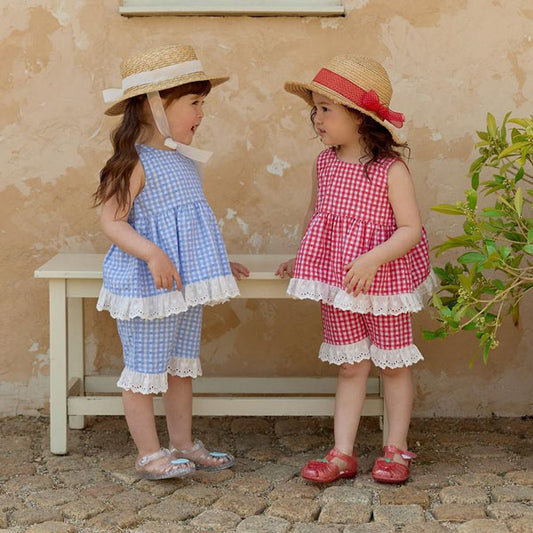 Heart Ruffle Blouse Korean toddler blouse in red made in Korea