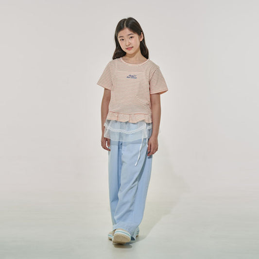 Side Panel Pants Korean juniors pants in ivory made in Korea