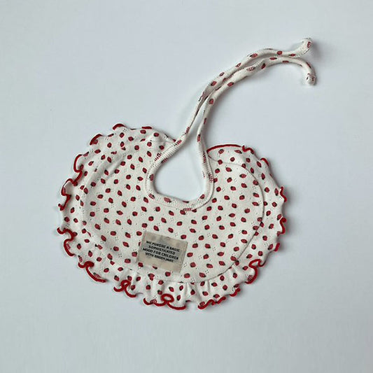 Berry Bib Korean infant accessory in ivory made in Korea