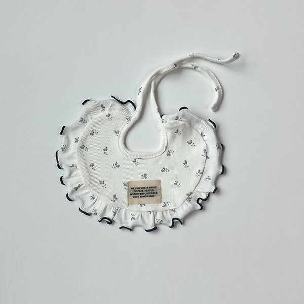 Blueberry Bib Korean infant accessory in ivory made in Korea