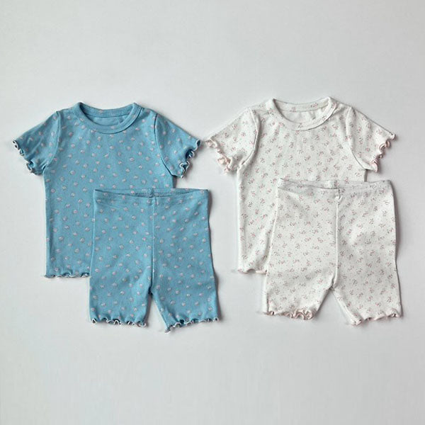 Brandy Short Sleeve Set-Up Korean infant set in ivory made in Korea