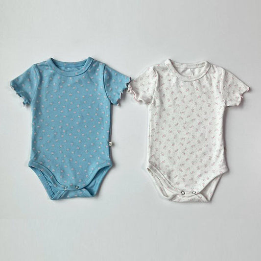 Brandy Short Sleeve Bodysuit Korean infant bodysuit in ivory made in Korea