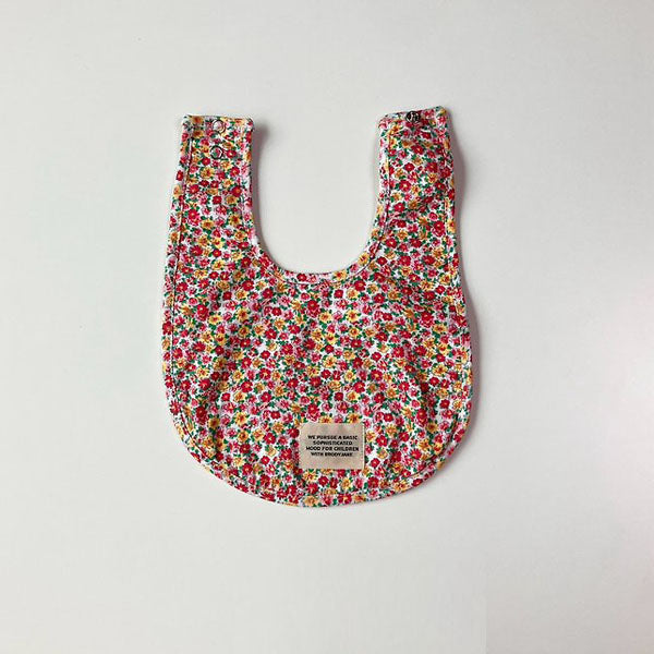 Liberty Bib Korean infant accessory in red made in Korea