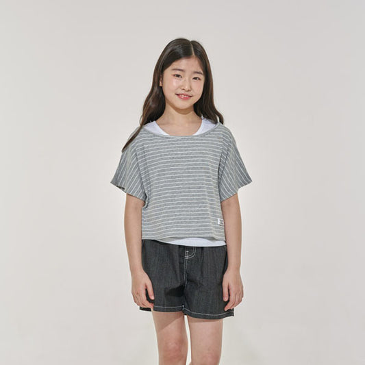 Asymmetrical Layered Set Korean juniors set in heather made in Korea