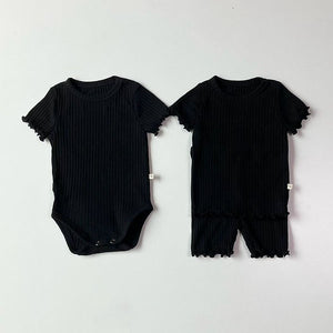 Black Ruffle Short Sleeve Set-Up