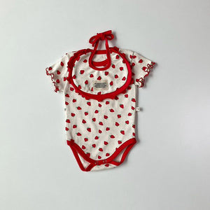 Eyelet Strawberry Short Sleeve Bodysuit