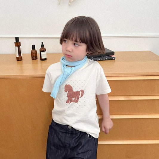 Wrinkle Scarf Korean kids accessory in ivory made in Korea