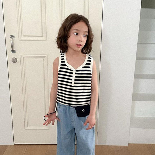 Marine Tank Top Tee Korean toddler t-shirt in navy made in Korea