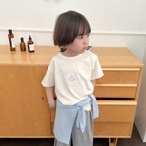 Maison Short Sleeve Tee Korean toddler t-shirt in ivory made in Korea