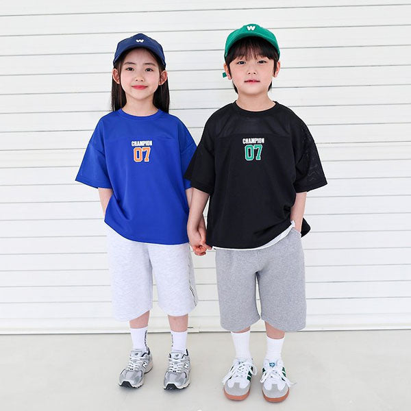 Snatch Line Training Set Korean toddler set in light heather made in Korea