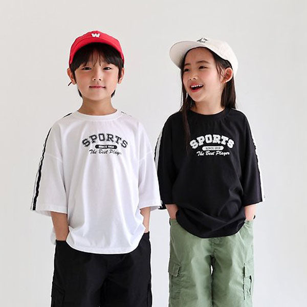Sports Tee Korean toddler t-shirt in ivory made in Korea