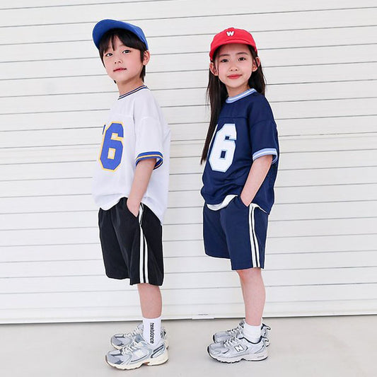 Sporty Double-Line Pants Korean toddler pants in navy made in Korea