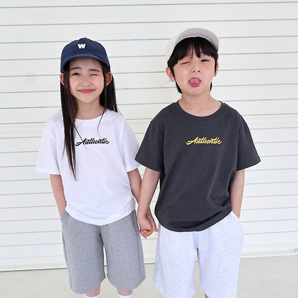 Authentic Tee Korean toddler t-shirt in charcoal made in Korea