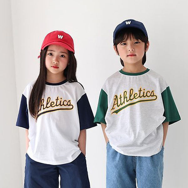 Athletic Tee Korean toddler t-shirt in green made in Korea