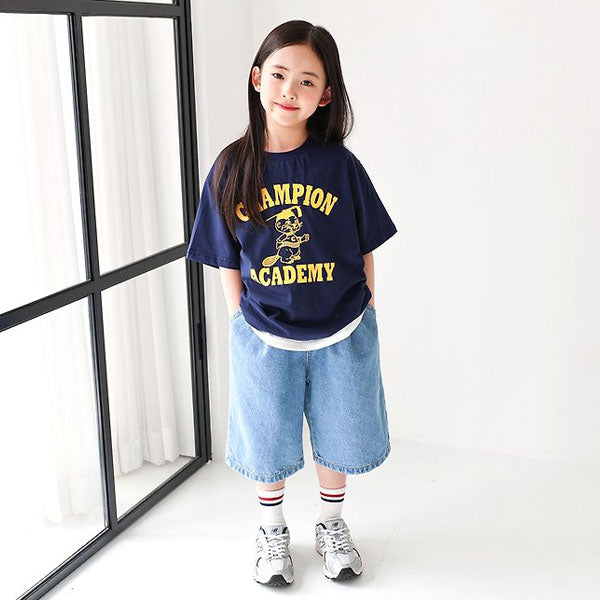 Original Bermuda Denim Korean toddler pants in one color made in Korea