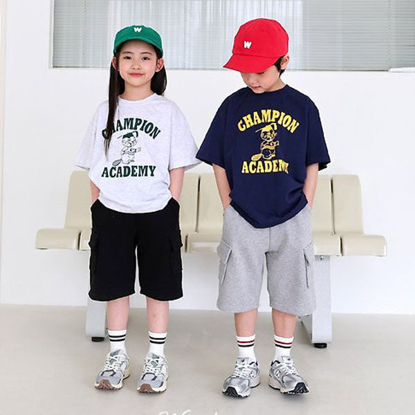 Hip Cargo Training Set Korean toddler set in heather made in Korea