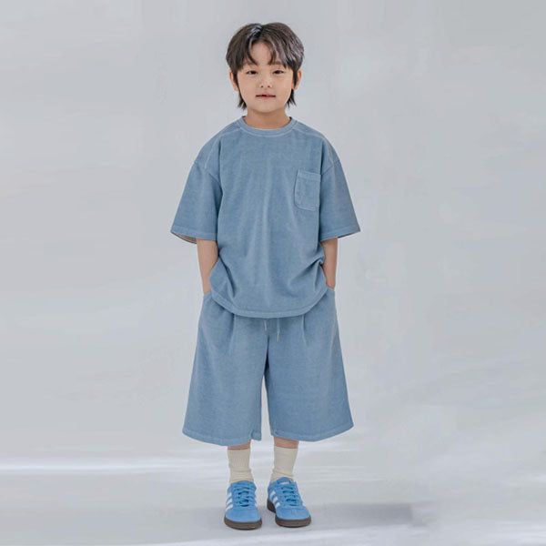 Summer Dyed Bermuda Pants Korean toddler pants in cream made in Korea