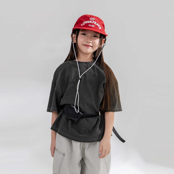 Dyed Short Sleeve Tee Korean toddler t-shirt in beige made in Korea