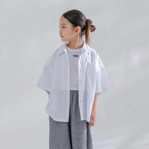 Ice Short Sleeve Shirt Korean toddler shirt in white made in Korea