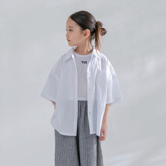Ice Short Sleeve Shirt Korean toddler shirt in white made in Korea