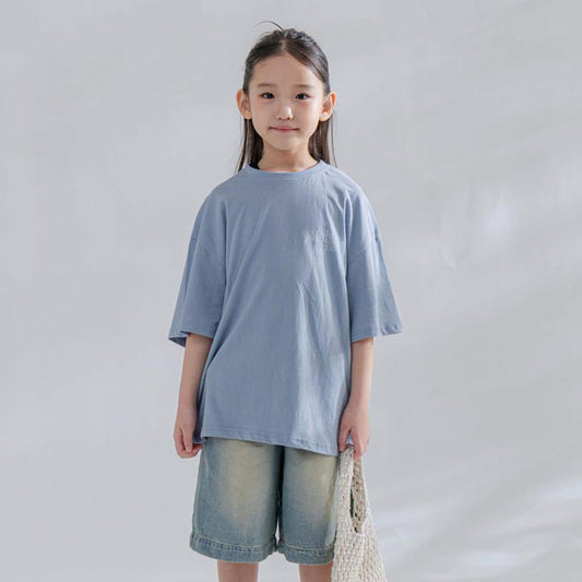 Wanna Short Sleeve Tee Korean toddler t-shirt in sky blue made in Korea