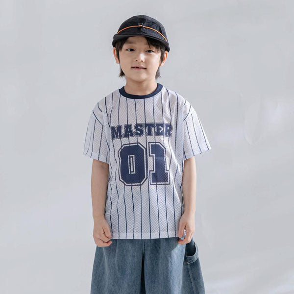 Master Mesh Short Sleeve Tee Korean toddler t-shirt in orange made in Korea