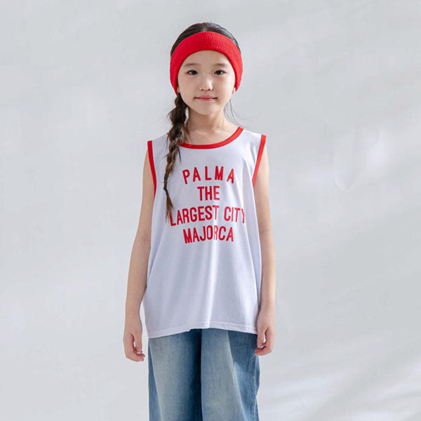 Mesh Tank Top Korean toddler tank top in white made in Korea