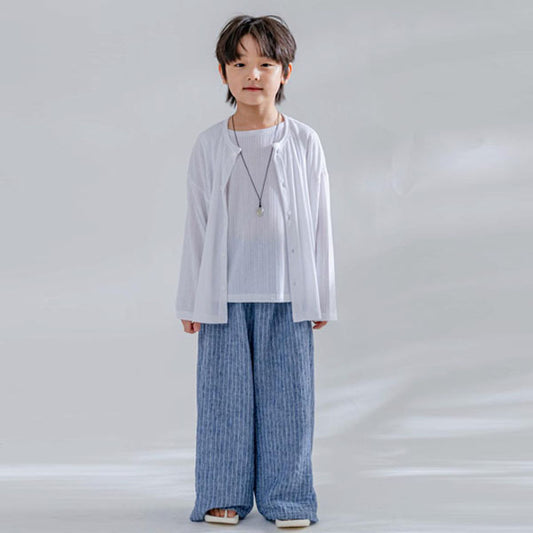 Water Wide Pants Korean toddler pants in blue made in Korea
