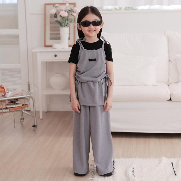 Uncut Wide Pants Korean toddler pants in gray made in Korea