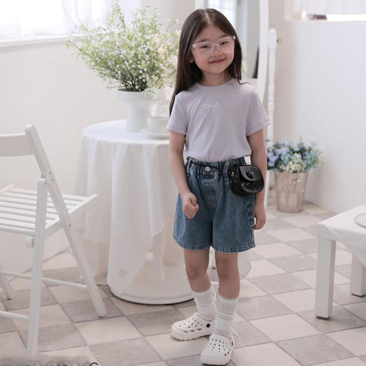 Summer Denim Korean toddler pants in denim made in Korea