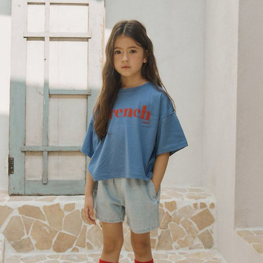 French Tee Korean toddler t-shirt in beige made in Korea