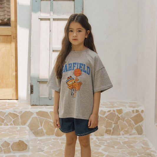 Basket Tee Korean toddler t-shirt in white made in Korea