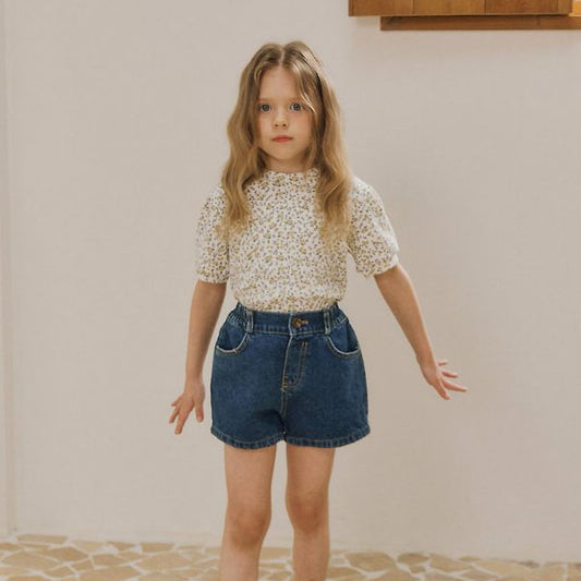 Ditsy Floral Tee Korean toddler t-shirt in white made in Korea