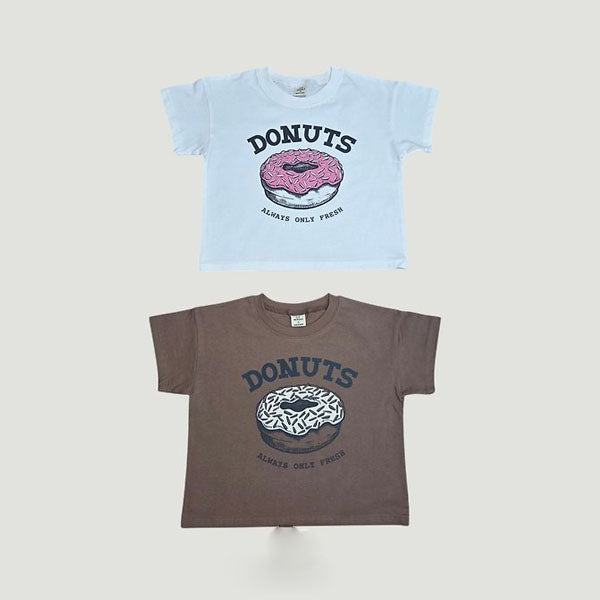 Donut Tee Korean toddler t-shirt in ivory made in Korea