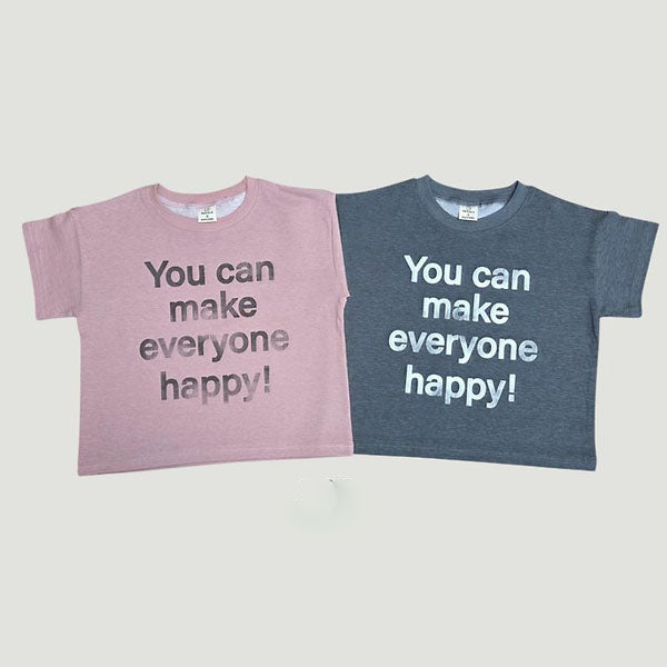 Happy Pigment Print Tee Korean toddler t-shirt in indie pink made in Korea