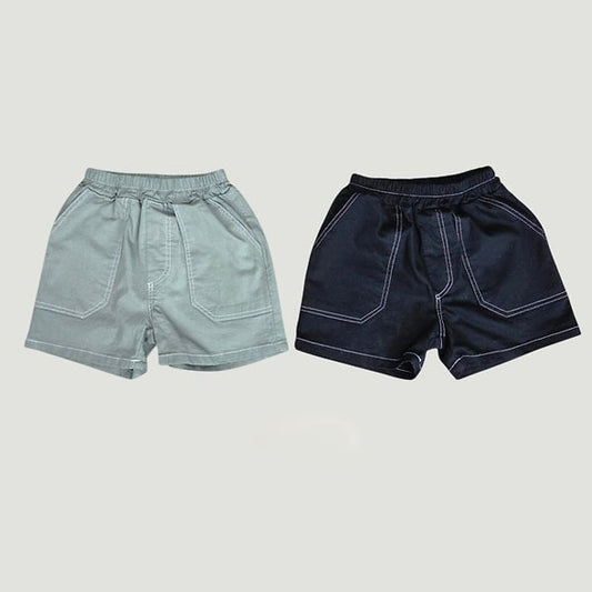 Stitch Stretch Shorts Korean toddler shorts in khaki made in Korea