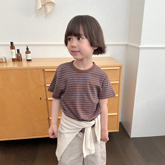 Camel Short Sleeve Tee Korean toddler t-shirt in brown made in Korea