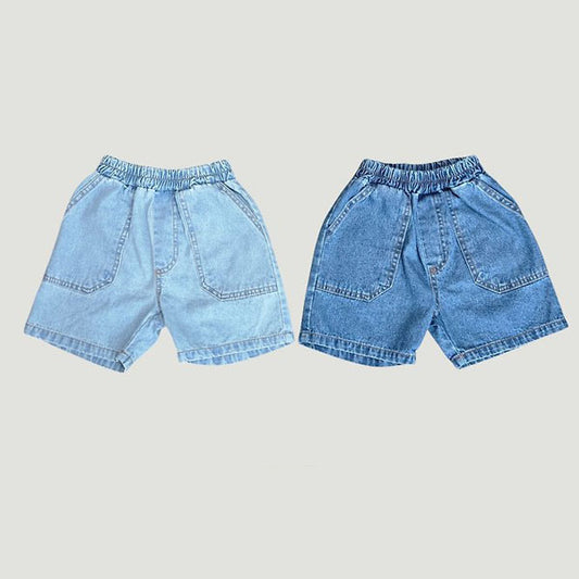 Pocket Denim Shorts Korean toddler shorts in light denim made in Korea