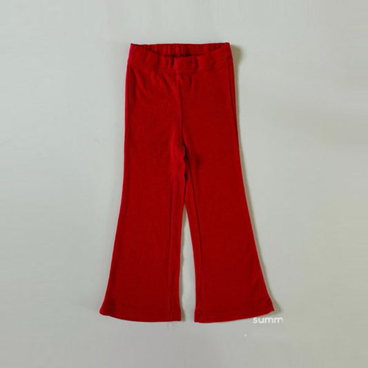 Eyelet Bootcut Pants Korean toddler pants in red made in Korea