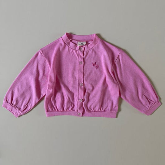 Air Cardigan Korean toddler sweater in pink made in Korea