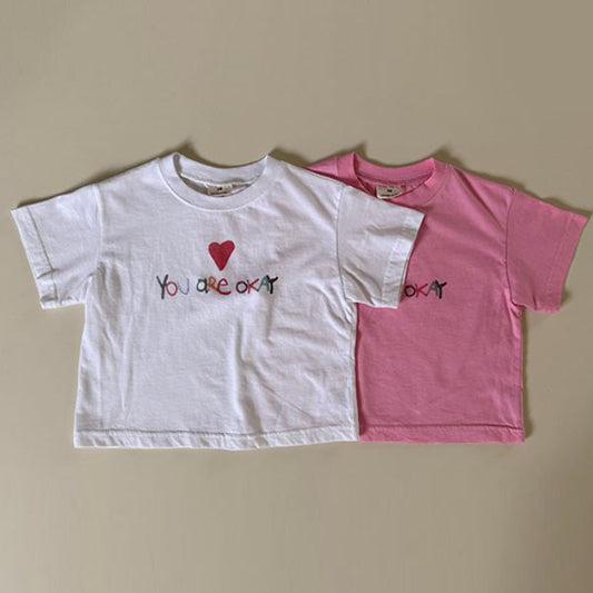 Rainbow Tee Korean toddler t-shirt in white made in Korea